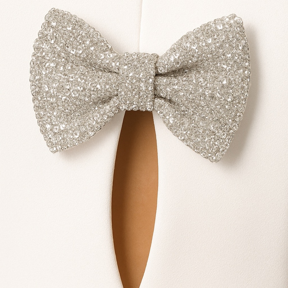 Liv Foster Crystal-Embellished Bow Cut-Out Minidress NWT size 12 silver white - Picture 2 of 5